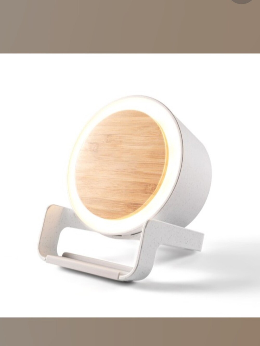 Bamboo & Wheat Straw Eco Spotlight Bluetooth Speaker and Qi Phone Stand